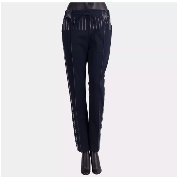 VALENTINO JERSEY BLUE PANTS TECHNO $1300 6 SMALL - Picture 1 of 8
